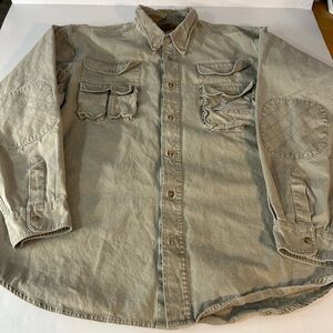 RedHead Light‎ Gray Shirt Jacket with Quilted Elbows & Shoulders XL